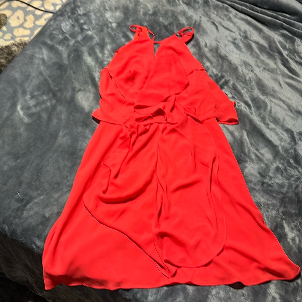 NWT BCBG MAXAZRIA CAYLAN dress XS POPPY red midi mini dress